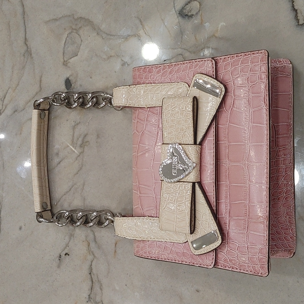 New Guess pink chain purse